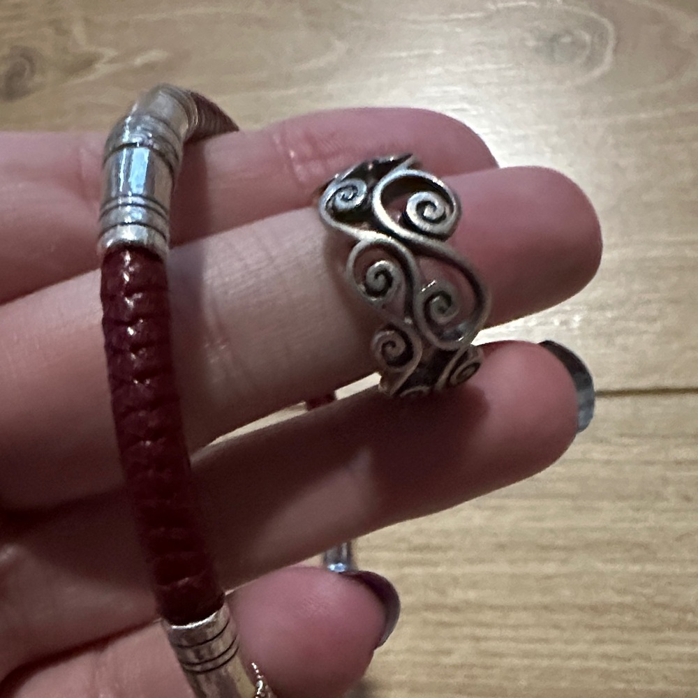 Brighton Silver and Red Swirl Necklace Set - Picture 5 of 5